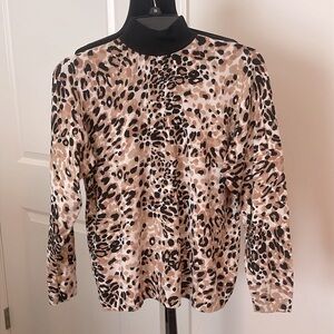 Chico's Leopard Print Turtleneck Sweater Size 2
